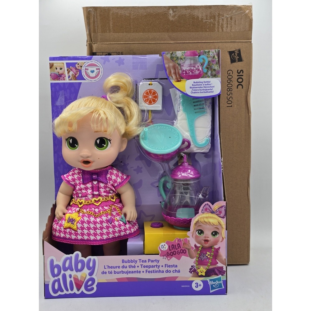 Baby Alive 13.5" Bubbly Tea Party Lala Googoo Baby Doll Blonde Hair